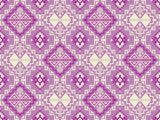Contemporary Thai geometric fabric patterns using dark purple and white tones in a diamond shape for textile design such as curtains, covers, dress fabrics or home decorations, wallpapers, carpets