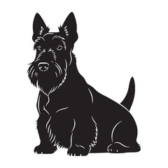 A charming Scottish Terrier digital black vector, ideal for projects - Scottish Terrier silhouette - Scottie Vector - Silhouette of Scottish Terrier - dog silhouette

