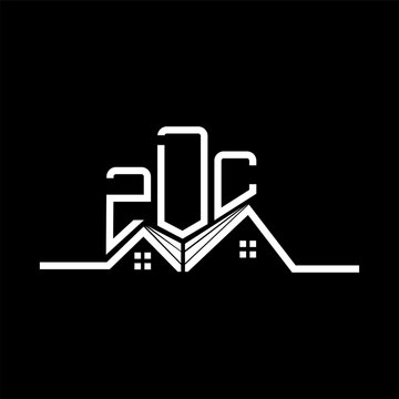 ZDC Real State logo design, ZDC simple and modern logo. ZDC luxurious alphabet design