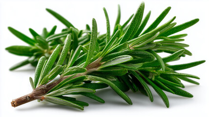 Fototapeta premium Fresh rosemary sprig with thin green leaves, perfect for culinary use and garnishing