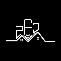ZFJ Real State logo design, ZFJ simple and modern logo. ZFJ luxurious alphabet design