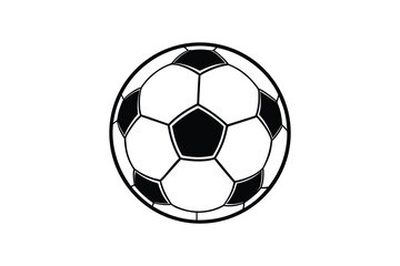Fototapeta premium Black and White Soccer Ball Illustration on a White Background