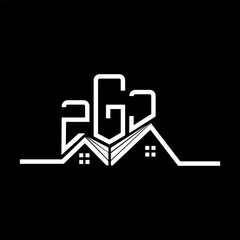 ZGJ Real State logo design, ZGJ simple and modern logo. ZGJ luxurious alphabet design