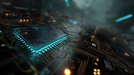 Exploring advanced technology circuit designs digital lab high-resolution imagery futuristic environment close-up perspective