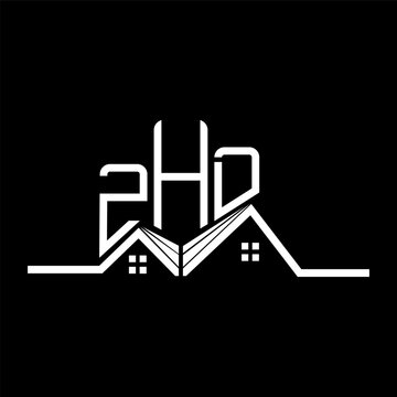 ZHD Real State logo design, ZHD simple and modern logo. ZHD luxurious alphabet design