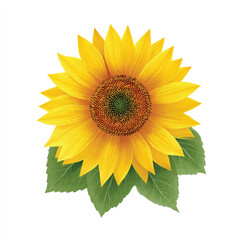 Fototapeta premium sunflower isolated in White Background, sunflower vector, Flat lay vector illustration
