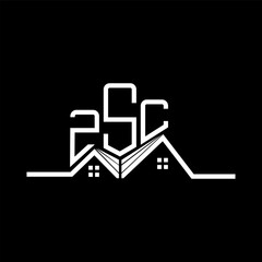 ZSC Real State logo design, ZSC simple and modern logo. ZSC luxurious alphabet design