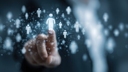 hand with binary code