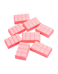 pink chocolate pieces isolated on transparent background, png