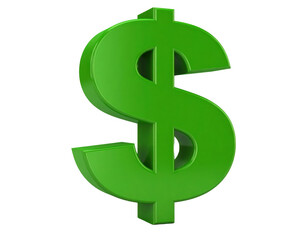 Obraz premium A large, glossy green dollar sign symbol representing currency, finance, and economic value.