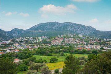 View from above of the resort town in Turkey