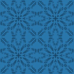 Simple Blue Tile Ornament Pattern