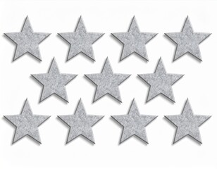 Fototapeta premium Silver Glitter Stars on White Background
