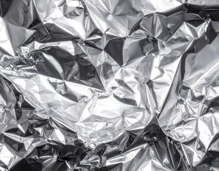 Crumpled Silver Foil Texture Background