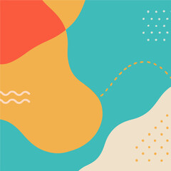 Vibrant abstract background with geometric shapes, dotted accents, and trendy color palette. Suitable for modern designs, presentations, and social media graphics.