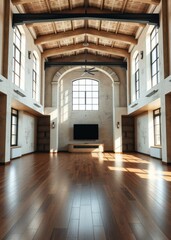 Interior nice loft wide empty room Empty room interior design architecture blank design room