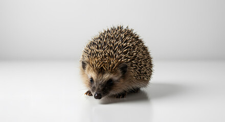 Fototapeta premium Hedgehog Portrait on White