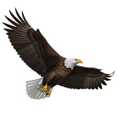 Obraz premium Majestic Bald Eagle Soaring Freely A Symbol of American Freedom and Power In Awe Inspiring Flight