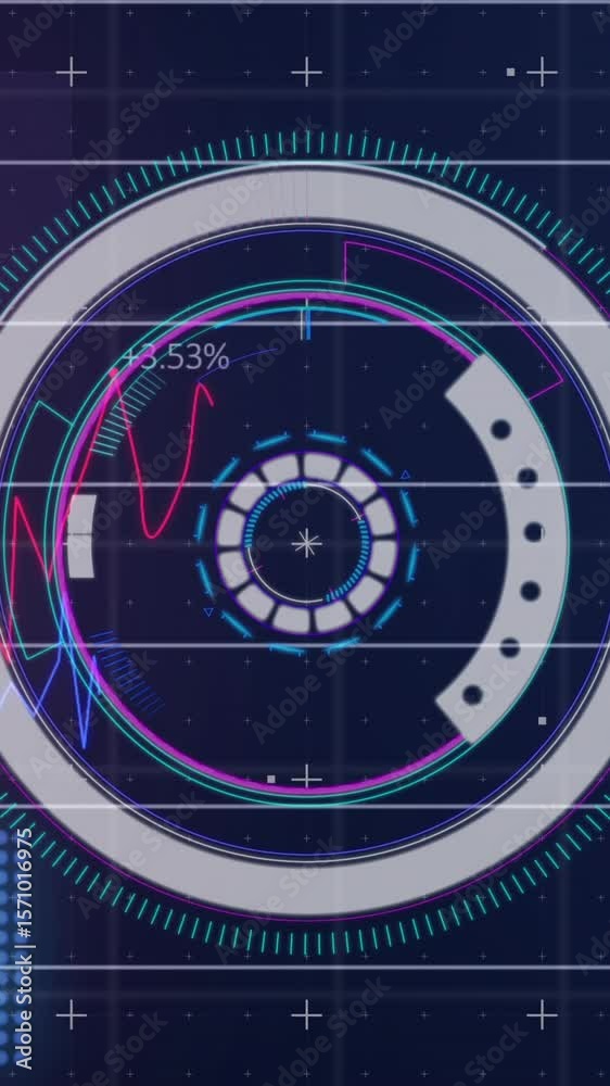 Poster animation of circles over multiple graphs with numbers against abstract background