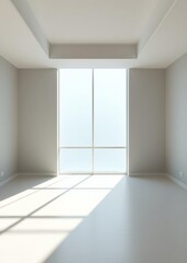 Fototapeta premium Empty new modern room with windows Empty room interior design architecture blank design room