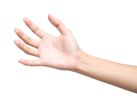An outstretched hand with an open palm suggests concepts of offering, receiving, and human connection.