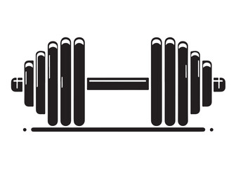 barbell logo silhouette vector, barbell logo icon vector, dumbbell black silhouette vector logo illustration, weightlifting equipment silhouette vector logo, barbell logo silhouettes vector