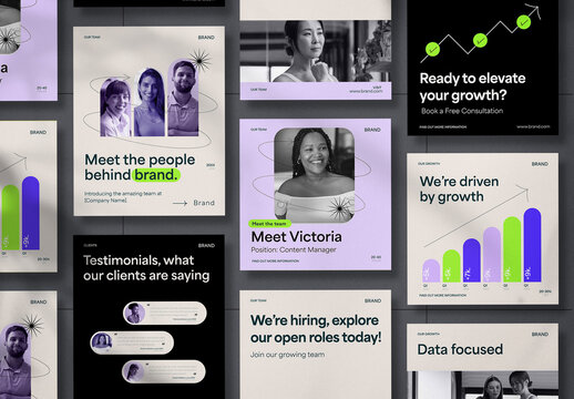 Modern Social Media Corporate Kit with Vibrant Accents
