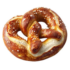 Delicious fresh baked pretzel with salt for snack or oktoberfest food  isolated on transparent background