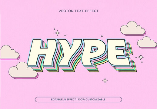 Retro Pastel Text Effect with Rainbow Layers