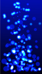 Blue Glowing Bokeh Light Abstract Background.