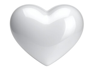 A beautifully rendered white heart with a glossy finish symbolizes pure affection and deep emotional connection.
