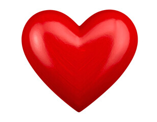 A glossy red heart object stands as a universal symbol of love, passion, and devotion.