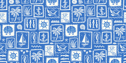 Fun hand drawn summer elements seamless pattern, great for textiles, wallpapers, wrapping - vector design © TALVA