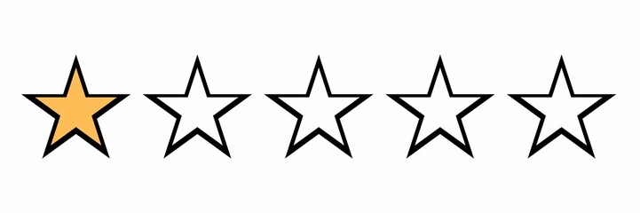 Customer review stars,one star,two stard,three stars,four stars,five stars, cutomer reviews sign,user experience best customer feedback,rating service, good client satisfaction,client satisfaction