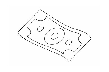Simple money bill outline currency finance