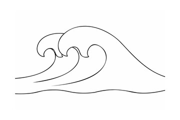 Rolling ocean waves outline water surf