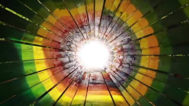 Abstract colorful circular pattern creating a vibrant tunnel effect
