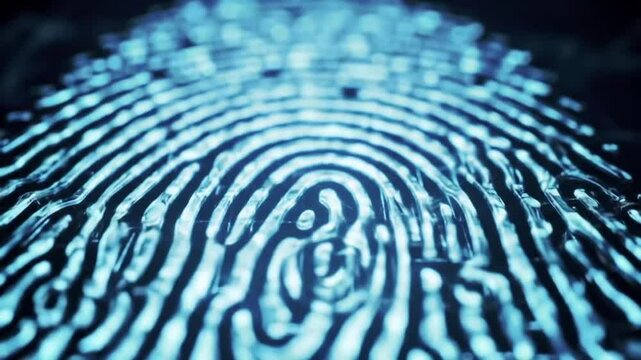 Close-up of fingerprint for biometric security or digital identity
