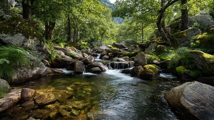 Obraz premium small waterfall in the forest