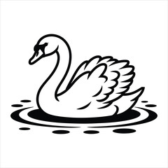 Obraz premium Elegant Swan Illustration Vector Graphic for Design Projects