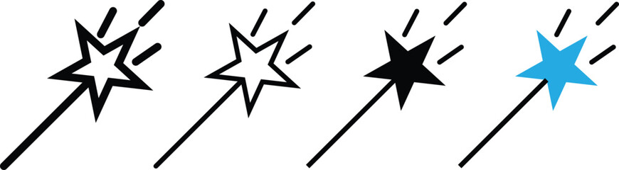 Magic wand vector icon