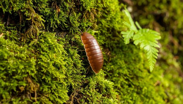 Isopod on Moss, Macro Nature Photography - Macro photography