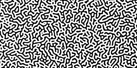 Abstract truing organic wallpaper Turing reaction diffusion monochrome seamless pattern with chaotic motion. Turing reaction diffusion monochrome seamless pattern with chaotic motion.