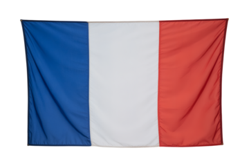 Vivid French flag features bold blue, white, and red stripes displayed against a dark backdrop, perfect for patriotic themes