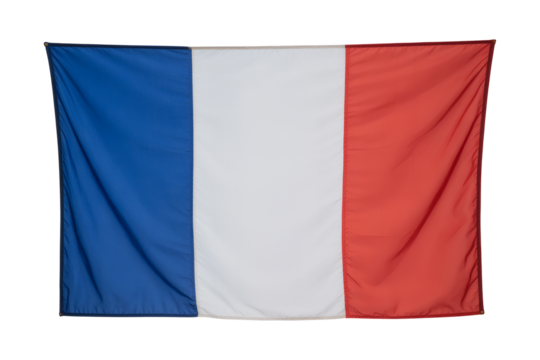 Vivid French flag features bold blue, white, and red stripes displayed against a dark backdrop, perfect for patriotic themes