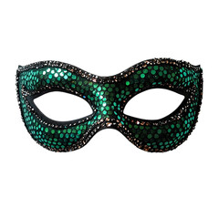 Emerald Green Glitter Masquerade Mask Perfect for Parties  Events isolated on transparent background
