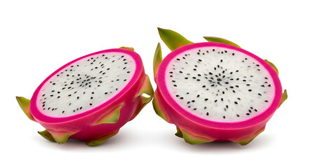 Sliced Dragon Fruit: Vibrant Exotic Fruit Still Life
