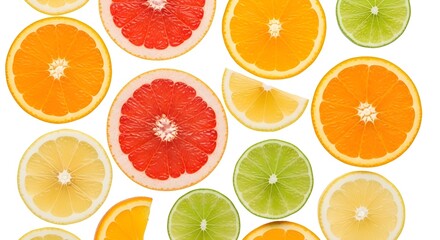 A colorful assortment of fresh, juicy citrus fruits, including lemon , lemons, limes, and grapefruits, presented as whole fruits, halves, and wedges. This bright and healthy collection lemon day