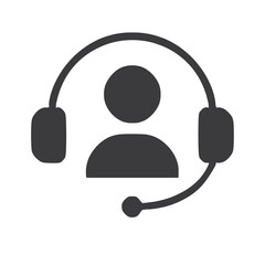 Customer Service icon vector isolated headphone