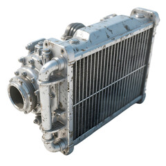 Fototapeta premium The old radiator is isolated on transparent background